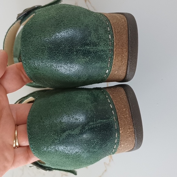 Dansko Mika Green Pine Burnished Suede Mary Jane Shoes Size 38 - Picture 4 of 11